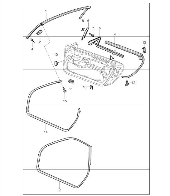 Diagram 804-10 Porsche 997 GT3 2007>> Carrosserie