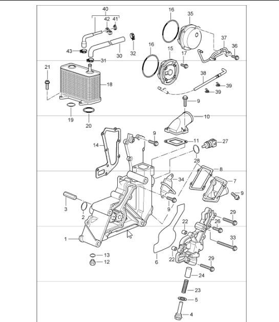 Diagram 104-00 Porsche 997 MKII Carrera C4S 3.8L 2009>> Motor