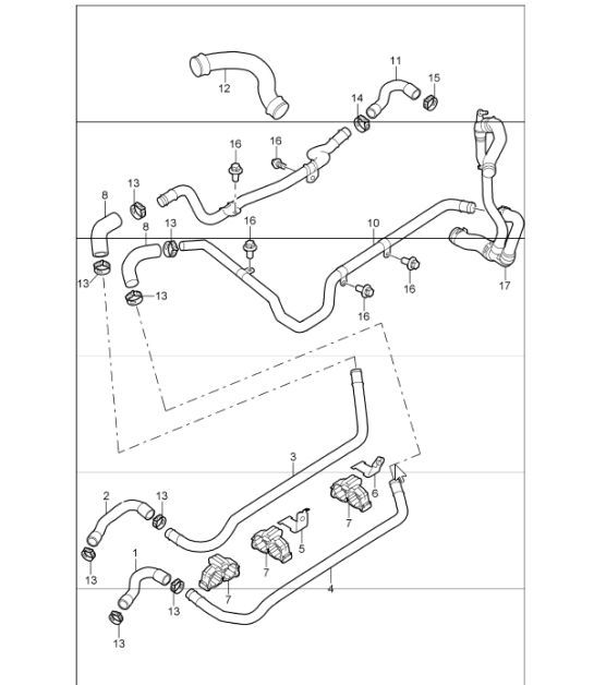 Diagram 105-03 Porsche Boxster 986/987/981 (1997-2016) Engine