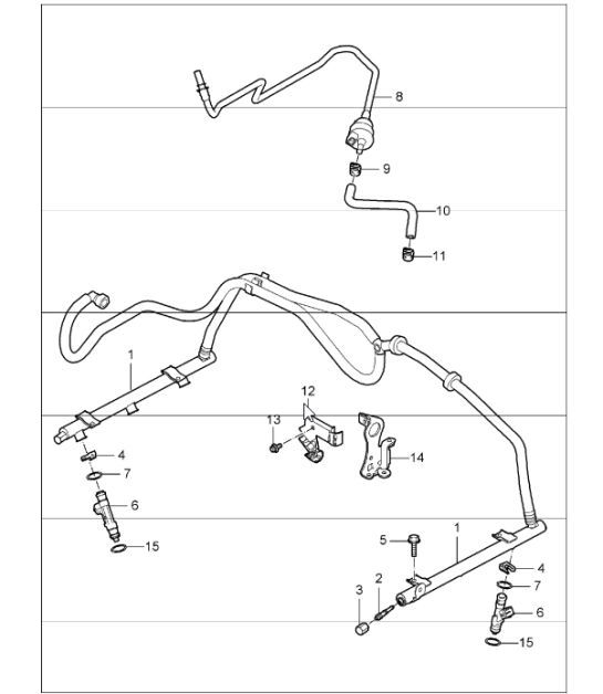 Diagram 107-05 Porsche 991 Carrera 4 3.0L (370 PS) Motor