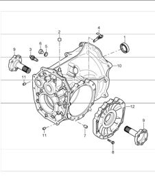 manual transmission, single parts, transmission case,  vorne for 997.1 CARRERA C2 G97.01 2005-08 and 997.1 CARRERA C4 G97.31 2006-08
