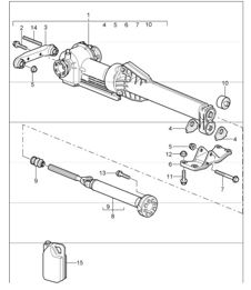 front-axle final drive and cardan shaft for 997.1 CARRERA C4  G97.31 MANUAL Transmission 2006-08 and 997.1 CARRERA C4 A97.31 TIPTRONIC Transmission 2006-08