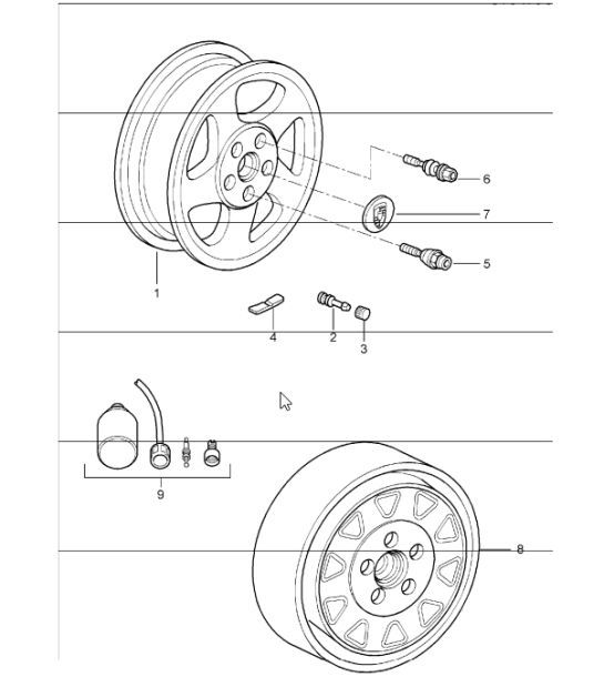 Diagram 601-00 Porsche Boxster GTS 718 4.0L PDK (400 pk) Wielen, Remmen