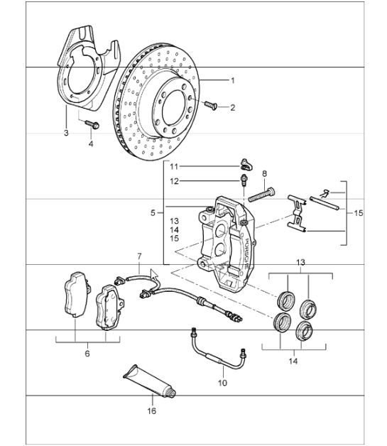 Diagram 602-00 Porsche Macan (95B) MK1 (2014-2018) Wheels, Brakes