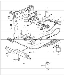convertible top driving mechanism hydraulic 997.1 2005-08
