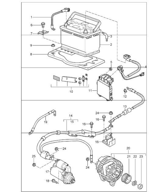 Diagram 902-05 Porsche Cayman S 718 2.5L Manual (350Bhp) Electrical equipment