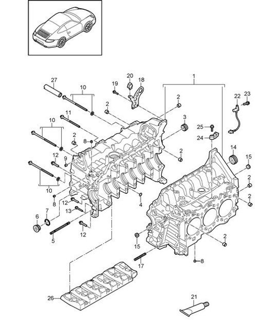 Diagram 101-005 Porsche Macan Essence 2.0L V4 237 ch Moteur