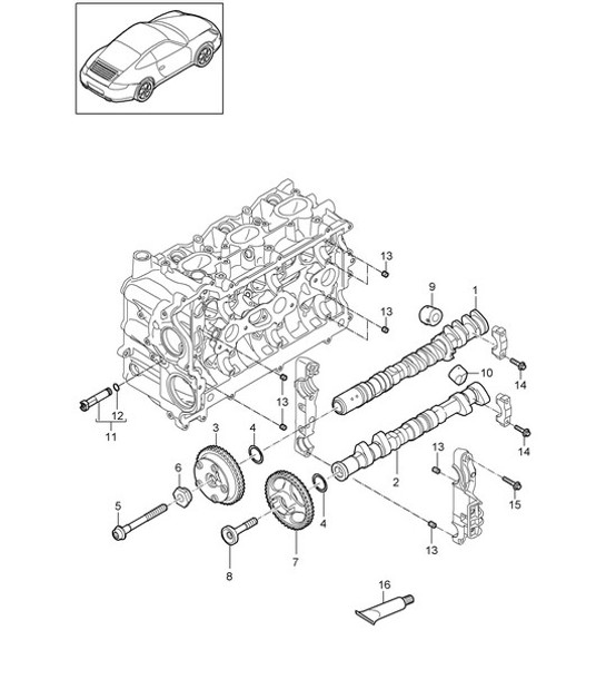 Diagram 103-010 Porsche Cayenne Coupé Turbo V8 4.0L Benzine 550 pk 
