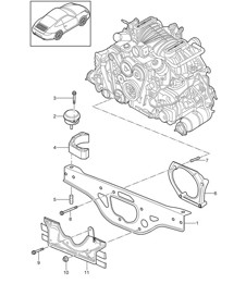 Motorhijswerktuig (A101,A102) 997.2 Carrera 3.6L / 3.8L 2009-12