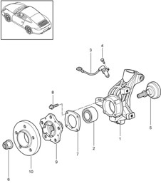 Support de roue / Moyeu de roue 997.2 Carrera 2009-12