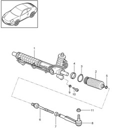 Servolenkung / Lenkgetriebe / Lenkungsteile 997.2 Carrera 2009-12