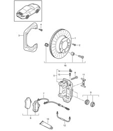 Disc brake / Rear axle 997.2 Carrera GTS 2009-12
