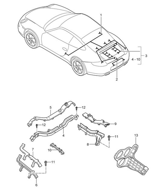 Diagram 902-020 Porsche 991 (911) MK1 2012-2016 Materiale elettrico