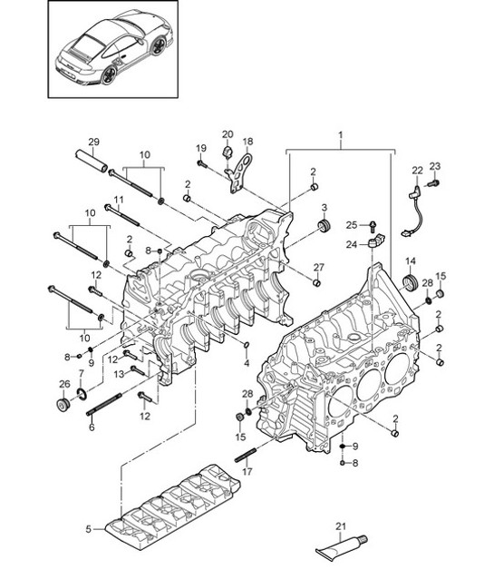 Diagram 101-005 Porsche Cayenne Turbo S V8 4.8L Gasolina 550 CV Motor