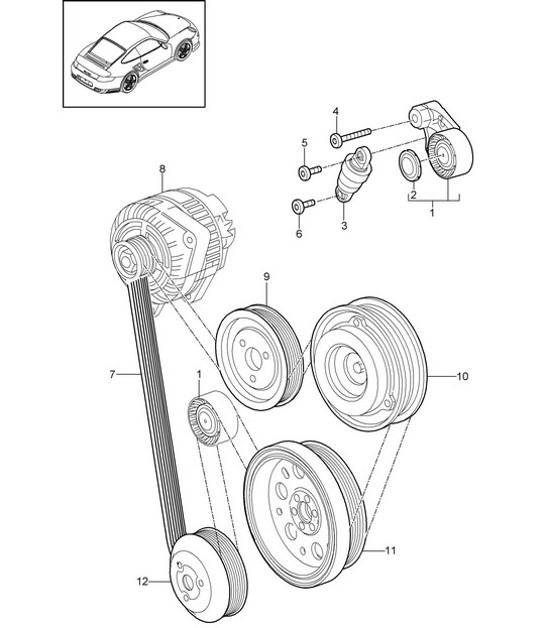 Diagram 101-010 Porsche Boxster 986/987/981 (1997-2016) Motor