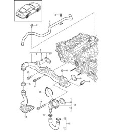 Assembly carrier / Water pipe - A170 - 997.2 Turbo 3.8L 2010-13