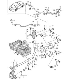Connection / Water pipe - A170 - 997.2 Turbo 3.8L 2010-13