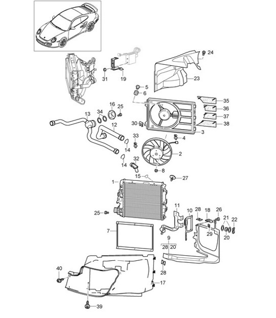 Diagram 105-016 Porsche 991 Carrera 4 3.0L (370 PS) Motor
