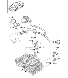 Exhaust purification system w. secondary air injection - A170 - 997.2 Turbo 3.8L 2010-13