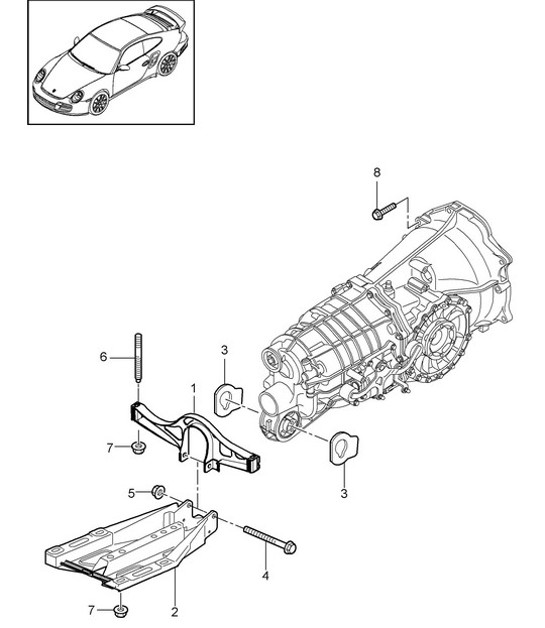 Diagram 306-010 Porsche 991 Carrera C2 3.4L (350Bhp) Transmission