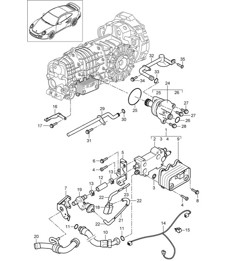 Refroidisseur d&#39;huile de transmission / Pompe à huile de conduites 997.2 Turbo / GT2 RS 2010-13
