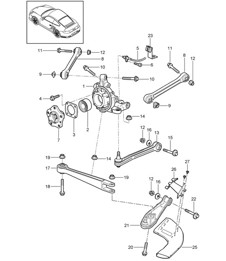 Rear axle / Wheel carrier / Guide / Wheel hub 997.2 Turbo / GT2 RS 2010-13