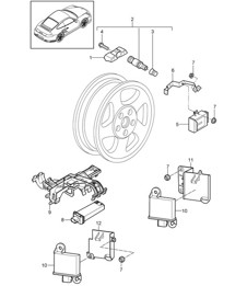 Sistema di controllo della pressione dei pneumatici - PR:482.483 - 997.2 GT2 RS 2010-11