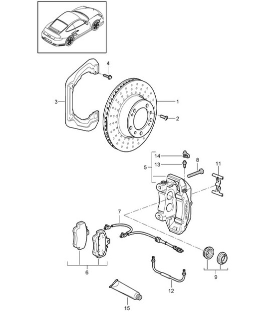 Diagram 603-001 Porsche Boxster 718 (982) 2017>> Ruote, freni