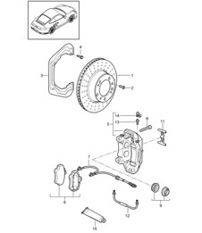 Disc brake / Rear axle 997.2 GT2 RS 2010-11