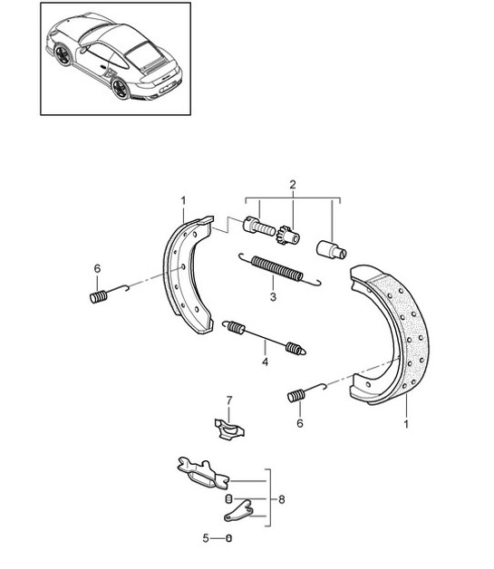 Diagram 603-005 Porsche Cayman GTS 718 4.0L 手动档 (400 Bhp) 车轮、制动器