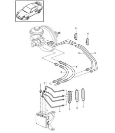 Conduites de frein / Partie avant 997.2 Turbo / GT2 RS 2010-13
