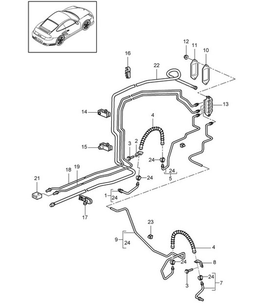 Diagram 604-010 Porsche Boxster GTS 718 4.0L Schaltgetriebe (400 PS) Räder, Bremsen