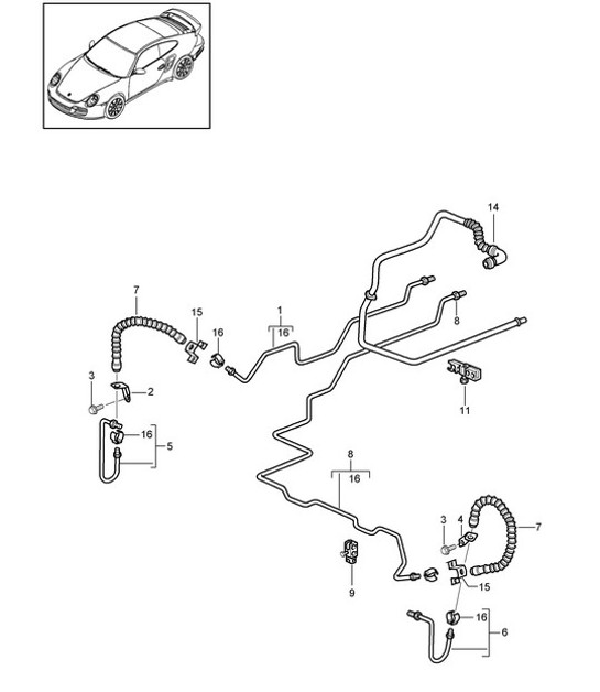 Diagram 604-015 Porsche Boxster 981 2.7L 2012-16 Wheels, Brakes