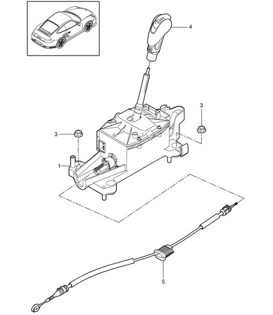 Diagram 701-001 Porsche Boxster 718 2.0L Manual (300 Bhp) Sistema a leva manuale, gruppo pedali 