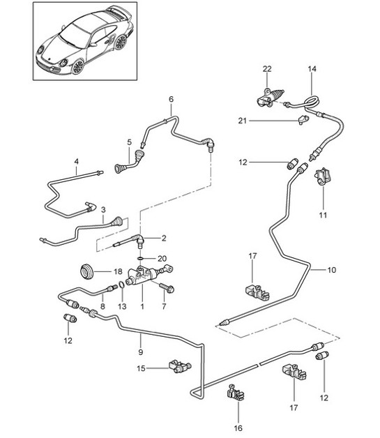 Diagram 702-005 Porsche Cayenne S 4.5L V8 2003>> Handhebelsystem, Pedalgruppe 