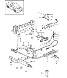 Convertible top / Driving mechanism / Hydraulic - CABRIO - 997.2 Turbo 2010-13
