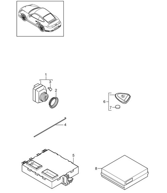 Diagram 901-004 Porsche Boxster GTS 718 2.5L Manual (365 Bhp) Materiale elettrico