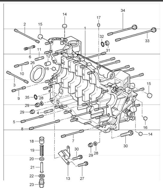 Diagram 101-10 Porsche Boxster Spyder 3.8L 2016 Motore