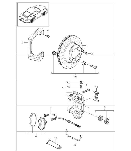 Diagram 603-00 Porsche Macan GTS 汽油 3.0L V6 360Bhp 车轮、制动器