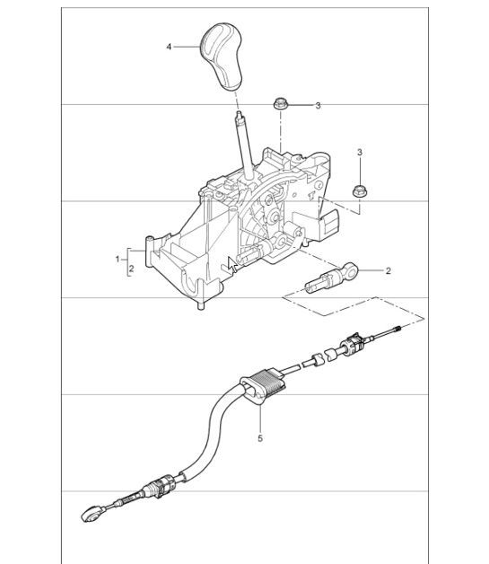 Diagram 701-01 Porsche Boxster 718 (982) 2017>> Sistema de palanca manual, conjunto de pedales 