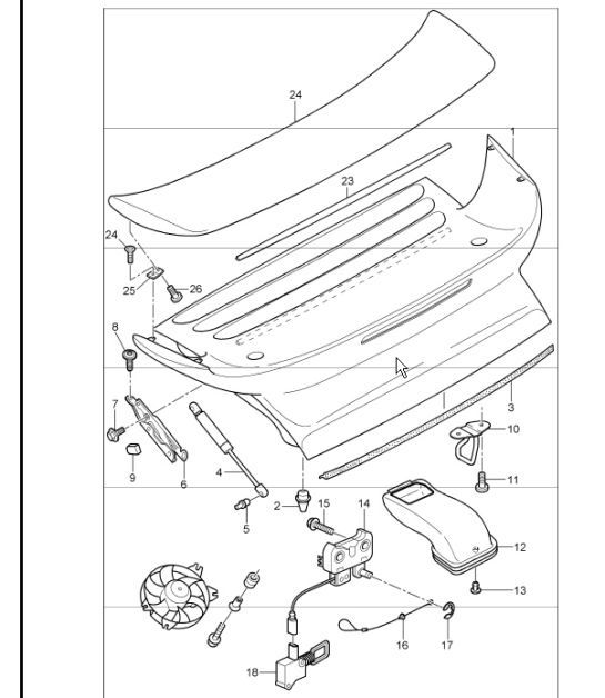 Diagram 803-09 Porsche Cayman 718 (982) 2017>> Carrosserie