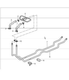 heating system - 1 - feed line and return line for 997.1 TURBO 2007-09