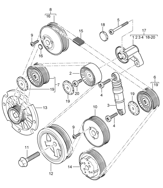 Diagram 101-10 Porsche Panamera Turbo V8 4.8L 