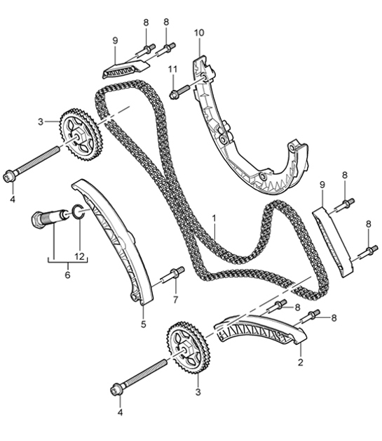 Diagram 103-15 Porsche 991 R 4.0L (500 CV) Motor