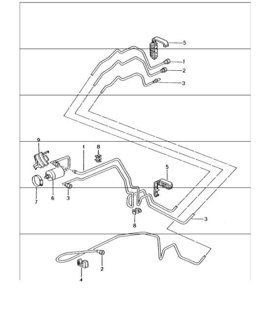 Diagram 201-10 Porsche 964 (911) TURBO 3.3L 1991-93 Fuel System, Exhaust System