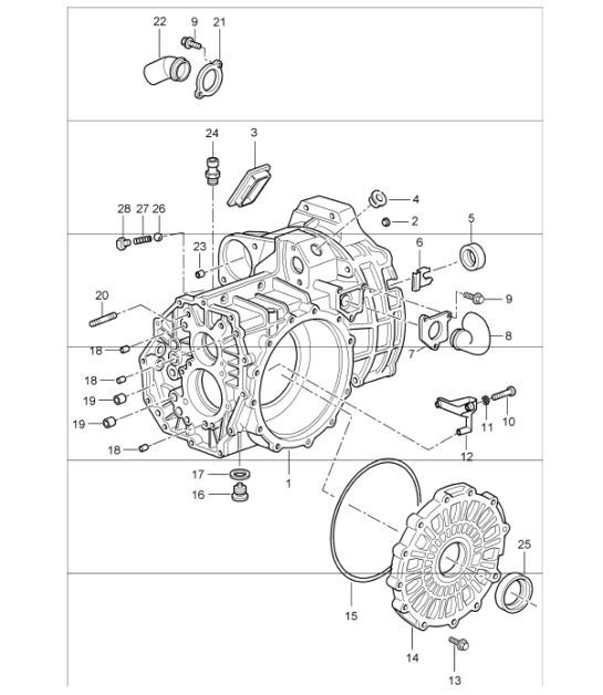 Diagram 302-05 Porsche Boxster 25 Years 718 4.0L Manual (400 Bhp) Trasmissione