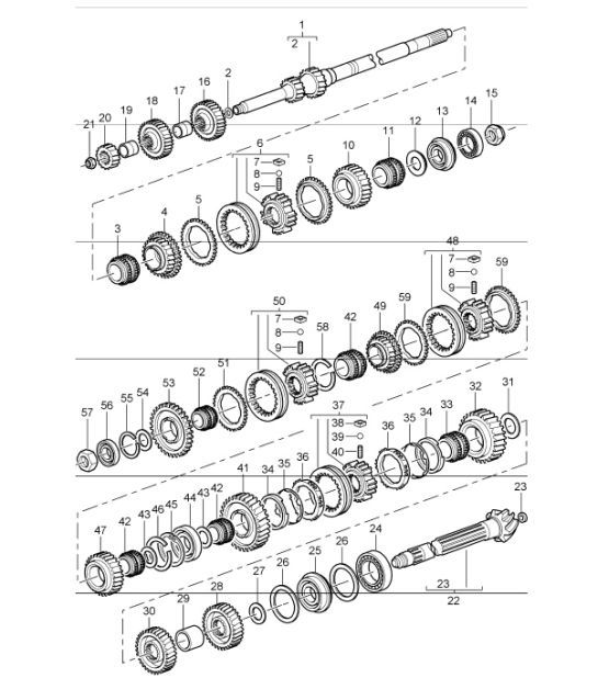 Diagram 303-10 Porsche Cayenne MK2 (957) 2007-2010 Transmission