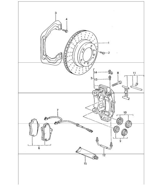 Diagram 603-00 Porsche 991 Carrera C4 3.4L（350马力） 车轮、制动器
