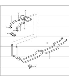 heating system 1 - feed line, return line for 996 GT3-1 1999-05