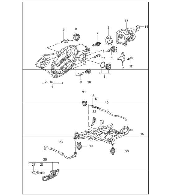 Diagram 905-02 Porsche Macan (95B) MK1 (2014-2018) Équipement électrique